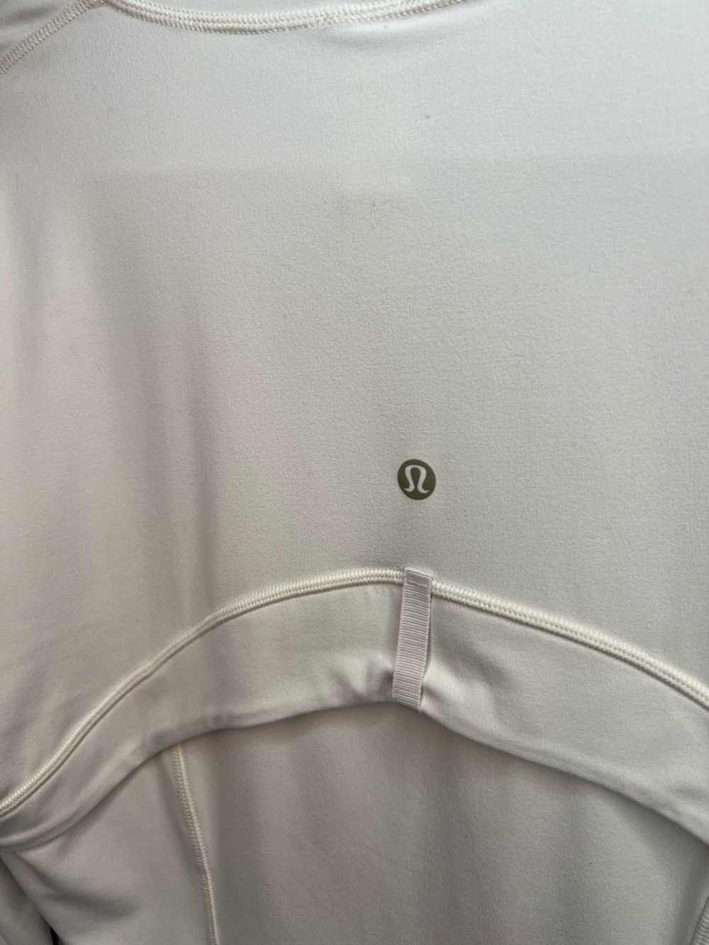 lululemon athletica bone color Zip-Up Athletic Jacket with Gold Accents size 10 - Picture 3 of 4
